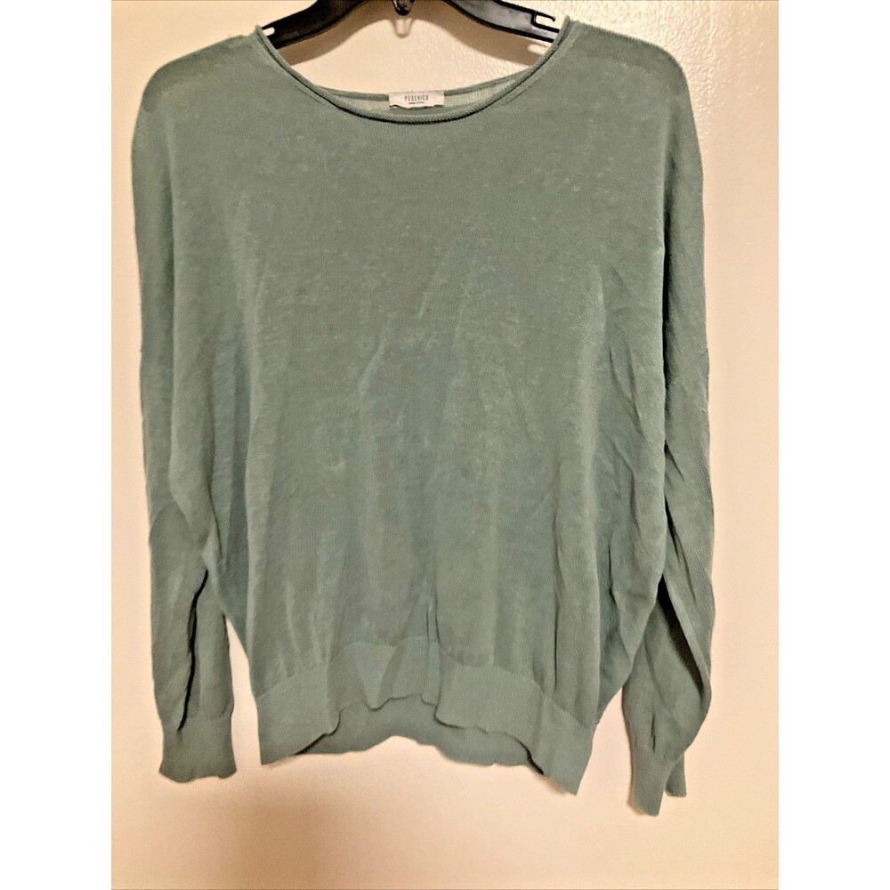 Peserico Italy Made Women’s 40 M/L Green Linen Sweater Classic Luxe